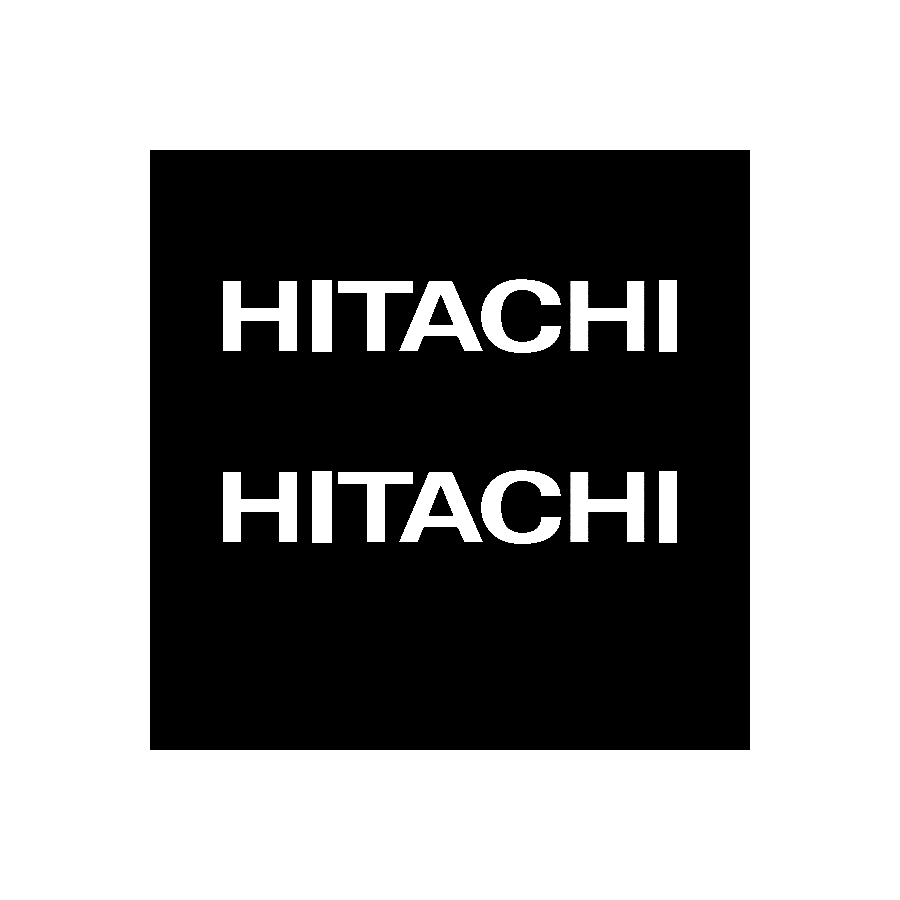 Hitachi logo (2) 50 mm Blanc