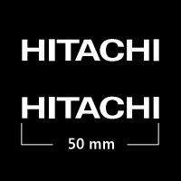 Hitachi logo (2) 50 mm Weiß
