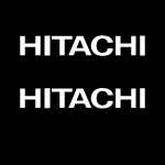 Logo Hitachi (2) 85 mm Blanco