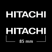 Hitachi logo (2) 85 mm Bianco