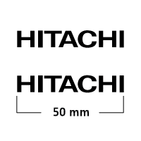 Logo Hitachi (2) 50 mm Negro