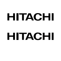 Logo Hitachi (2) 85 mm Negro