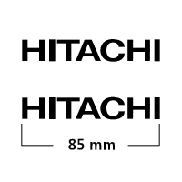 Logo Hitachi (2) 85 mm Negro