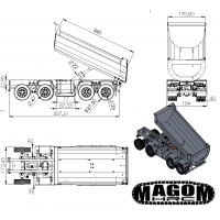 Chassis + Wellen + Räder + Hydraulik für 8x8 LKW - servo
