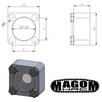 CNC machined light support + circuit imprimé