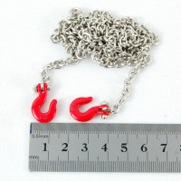 Crochet en métal avec la chaîne (Rouge)